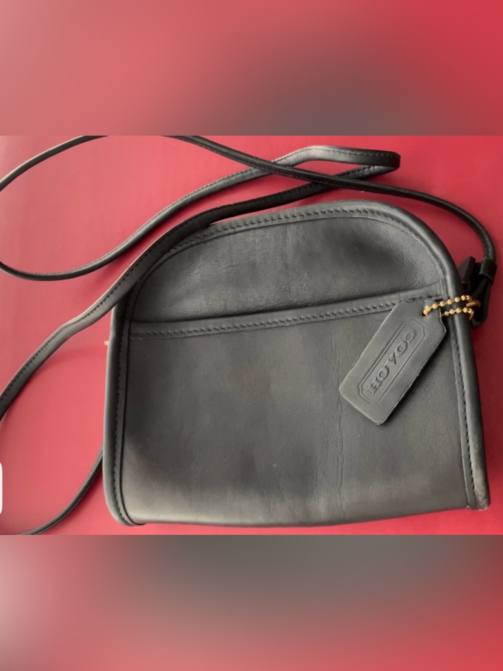 Vintage Coach Abbie Black Leather Mini Crossbody Bag Excellent Shape Like New